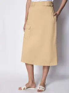 COVER STORY Women Pure Cotton Wrap Midi Skirt