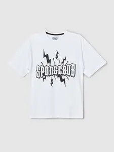 max Boys Typography Printed Round Neck Cotton T-shirt