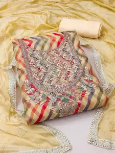 Peachmode Embroidered Organza Unstitched Dress Material