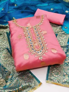 Peachmode Organza Unstitched Dress Material