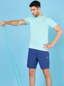 Technosport Men Jacquard Double Cool Slim Fit Sports Tshirt