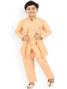BAESD Boys Mandarin Collar Straight Kurta with Trouser