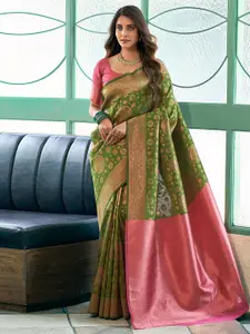 Satrani Ethnic Motifs Zari Banarasi Saree