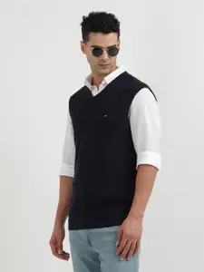 Tommy Hilfiger V Neck Sleeveless Cotton Sweater Vest