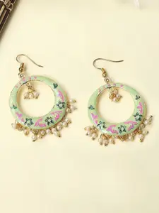 OOMPH Beaded Circular Meenakari Drop Earrings