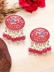 OOMPH Artificial Beads Meenakari Drop Earrings