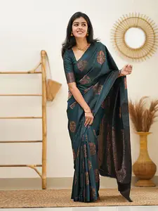 Anjaneya Sarees Woven Design Zari Silk Blend Banarasi Saree