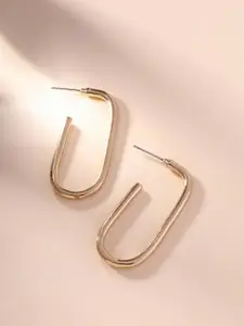 Priyaasi Gold-Plated Ring Shape Hoop Earrings
