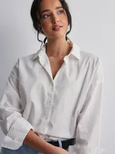 Fab Star Comfort Boxy Spread Collar Drop-Shoulder Sleeves Cotton Casual Shirt