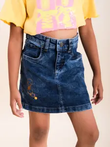 KiddoPanti Girls Denim Straight Above Knee Skirt