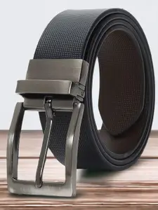 The Roadster Lifestyle Co. Men Textured Reversible Buckle Formal Belt
