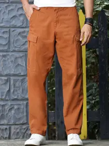 Thomas Scott Men Straight Fit Mid-Rise Cotton Easy Wash Trousers