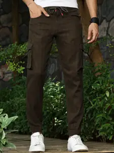 Thomas Scott Men Smart Slim Fit Mid-Rise Easy Wash Cargos Trousers