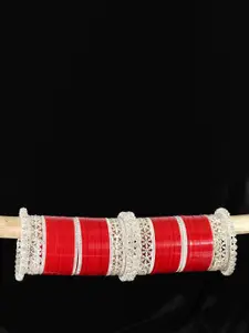 LAVAZZA Set Of 68 Gold Plated Crystals Studded Bangles