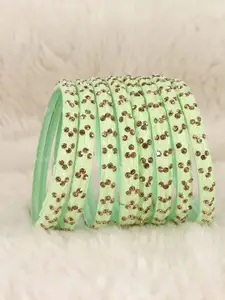 LAVAZZA Set Of 8 Crystal Studded Bangles