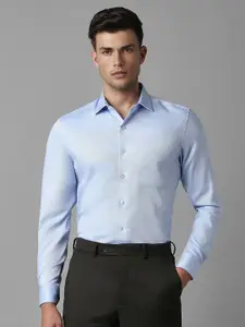 Louis Philippe Slim Fit Textured Self Design Pure Cotton Formal Shirt