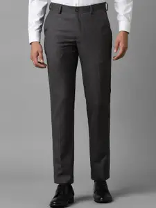 Louis Philippe Men Textured Slim Fit Mid Rise Formal Trousers