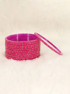 LAVAZZA Set of 12 Crystals Cubic Zirconia Studded & Beaded Bangles