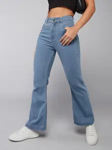 DOLCE CRUDO Women Bootcut High rise Clean look Regular Stretchable Denim Jeans