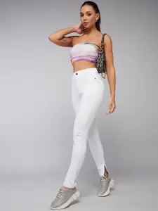 DOLCE CRUDO Women Skinny Fit High-Rise Clean Look Cotton Stretchable Jeans