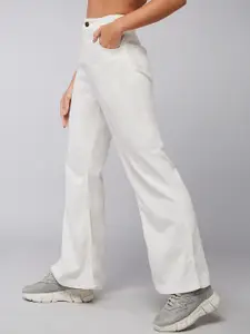 DOLCE CRUDO Surf Up Women White Clean Look High-Rise Stretchable Bootcut Denim  Jeans