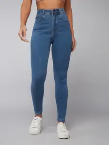 DOLCE CRUDO Sweet Blood Women Blue Clean Look Slim Fit High-Rise Stretchable Denim Jeans