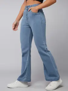 DOLCE CRUDO Women Bootcut High rise Clean look Regular Stretchable Denim Jeans