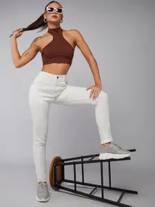 DOLCE CRUDO Women Skinny Fit High-Rise Clean Look Cotton Stretchable Jeans