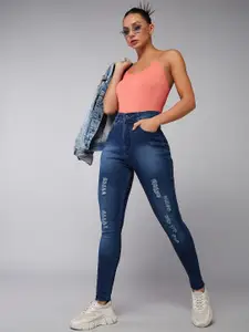 DOLCE CRUDO 
Women Skinny Fit High Rise Light Fade Stretchable Jeans