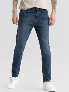 Snitch Men Blue Jean Slim Fit Low Distress Light Fade Stretchable Jeans