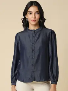Allen Solly Woman Mandarin Collar Formal Shirt