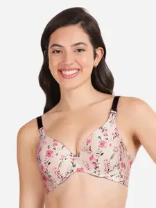 shyaway Floral Printed Medium Coverage Lightly Padded Balconette Bra- All Day Comfort