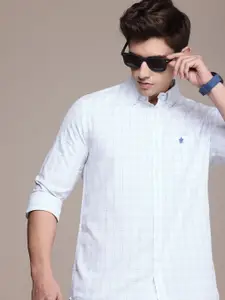 French Connection Men Premium Slim Fit Checked Pure Cotton Casual Shirt