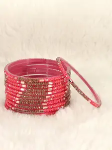 LAVAZZA Set Of 12 Crystal & Cubic Zirconia Studded Bangles