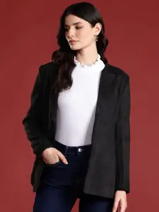 all about you Open-Front Suede-Finish Blazer