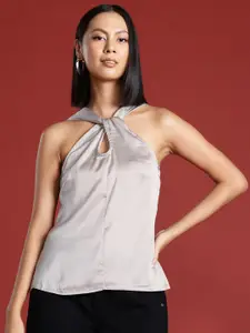 all about you Twisted Detail Satin Top