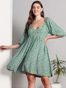 all about you Floral Print Sweetheart Neck Empire Dress