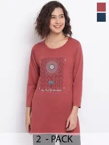 Duchess Pack Of 2 Printed Lounge T-Shirts