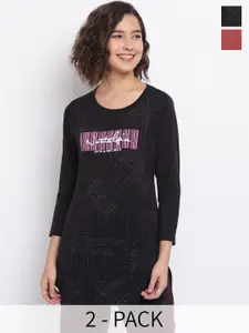 Duchess Pack Of 2 Printed Lounge T-Shirts