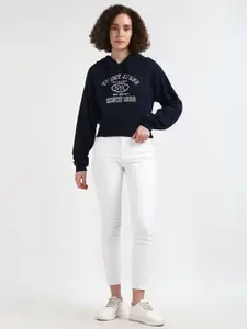 Tommy Hilfiger Typography Printed Pure Cotton Hooded Pullover Sweatshirt