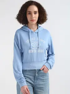 Tommy Hilfiger Typography Printed Pure Cotton Hooded Pullover Sweatshirt