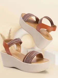 VENDOZ Open Toe Wedge Heels