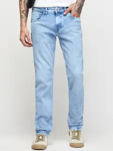 DAGERRFLY Men Straight Fit Heavy Fade Mid-Rise Clean Look Cotton Denim Stretchable Jeans