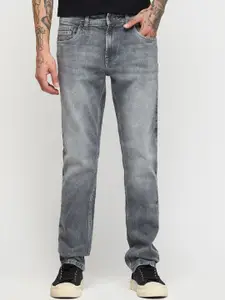 DAGERRFLY Men Straight Fit Mid-Rise Clean Look Heavy Fade Stretchable Jeans