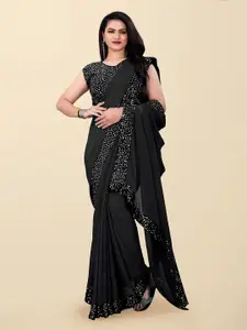 DDRS FASHION Embellished Sequinned Pure Georgette Saree