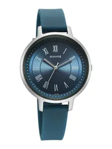 Sonata Splash Women Brass Dial Analogue Watch 87049PP17W