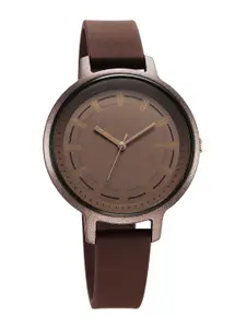 Sonata Splash Women Brass Round Dial Analogue Watch 87049PP19W