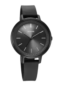 Sonata Splash Women Brass Round Dial Analogue Watch 87049PP15W