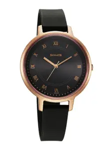 Sonata Splash Women Brass Round Dial Analogue Watch 87049PP21W