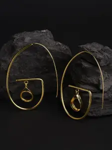 XPNSV Gold-Plated Luxe Oval Dangler Drop Earrings